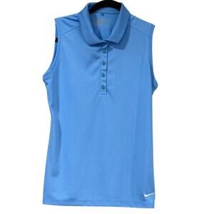 Nike Golf Tour Performance Dri-FIT Sleeveless Polo Blue Women’s M Athletic Shirt